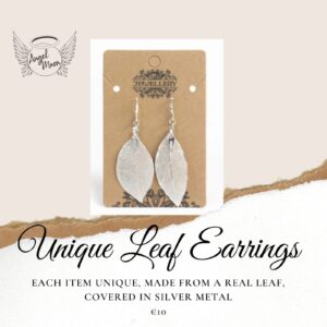 leaf earrings silver