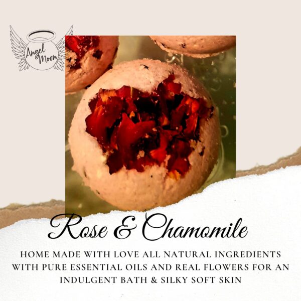 rose and chamomile bath bomb